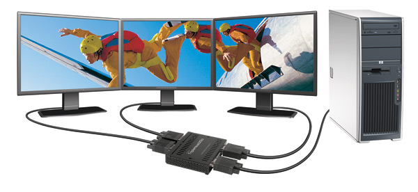 Obraz na trzech monitorach